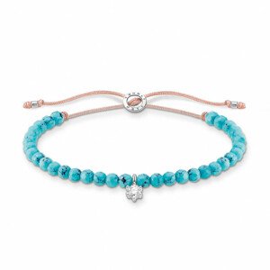 THOMAS SABO anyag karkötő Turquoise pearls with white stone  karkötő A1987-905-17-L20v