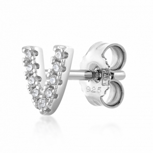 SOFIA ezüst fél pár fülbevaló V betű  fülbevaló IS028OR942-V